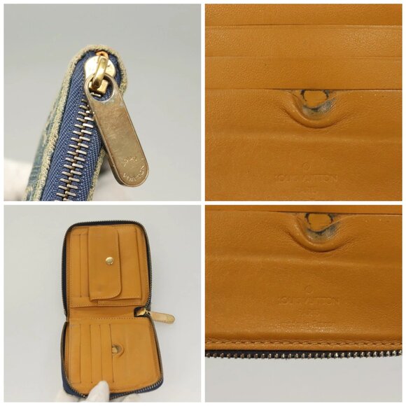 LOUIS VUITTON Monogram Denim Mini Zippy Wallet Wallet Blue M95342 LV Auth 135447 - Picture 13 of 13